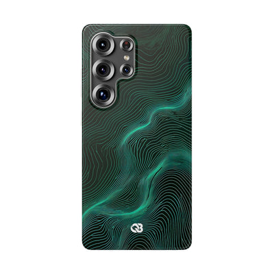 Teal Lite Phone Case for Samsung - Neon Jade Contour