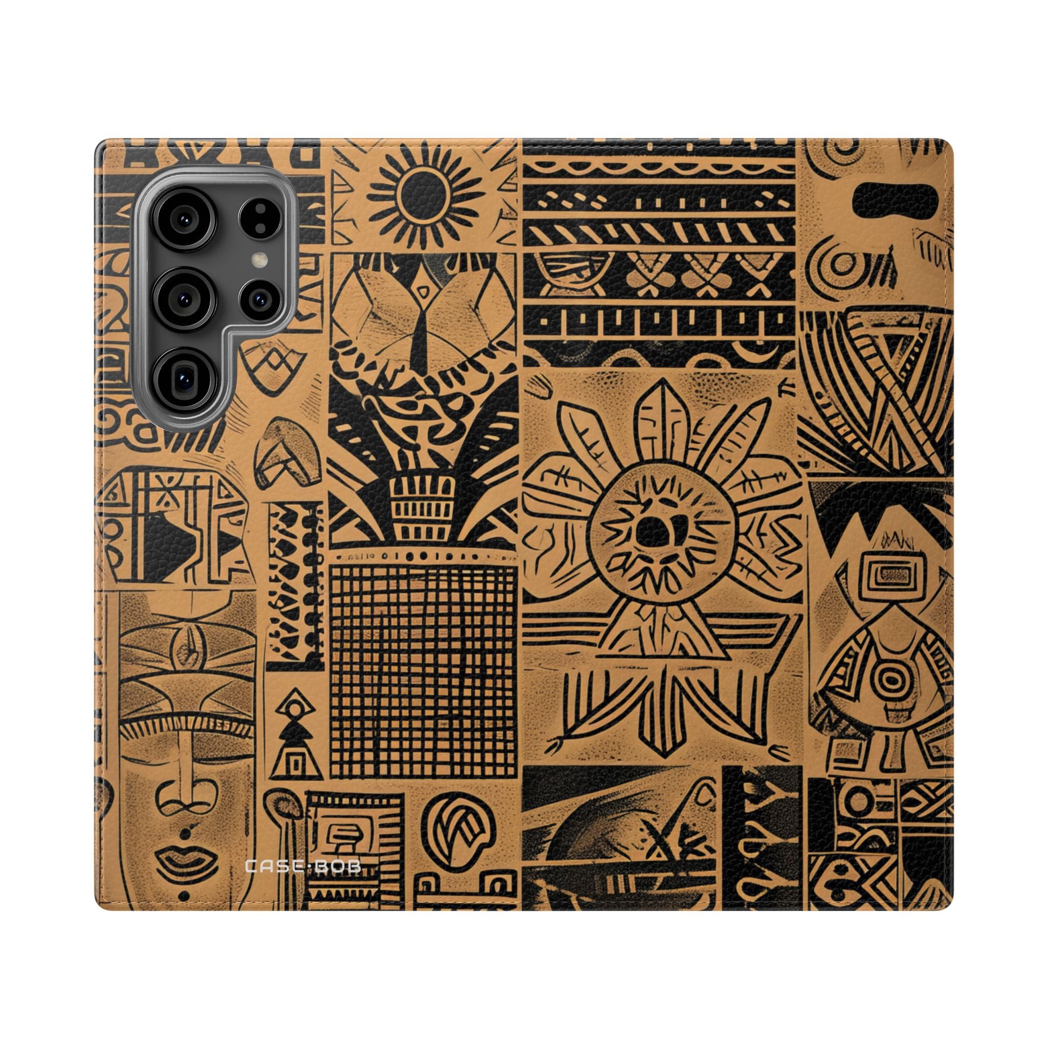 Celestial Faces Brown - Samsung S23 Ultra Case - Wallet