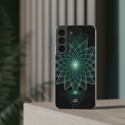 Green Lite Phone Case for Samsung - Cyan Signal Bloom