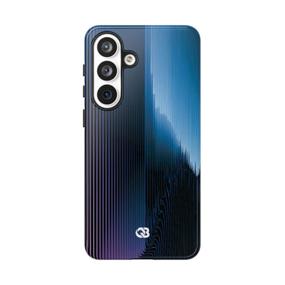 Blue Tough Phone Case for Samsung - Indigo Distortion Wave