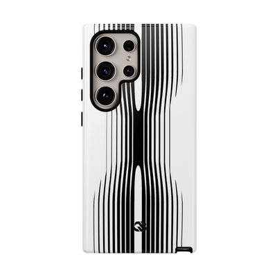 White Tough Phone Case for Samsung - Kinetic Mono Distortion