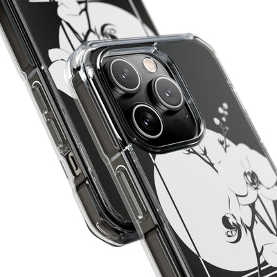 Black Impact MagSafe Phone Case for iPhone - Lunar Orchid Grid