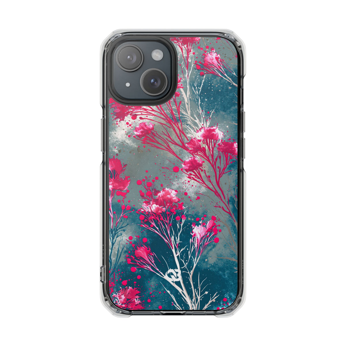 Cyber Blossom · Clear Impact Magnetic Phone Case for iPhone · Teal