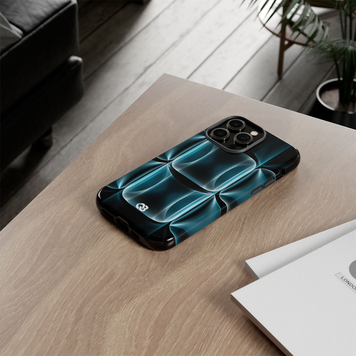 Cyan Core Matrix · Tough Phone Case for iPhone · Blue