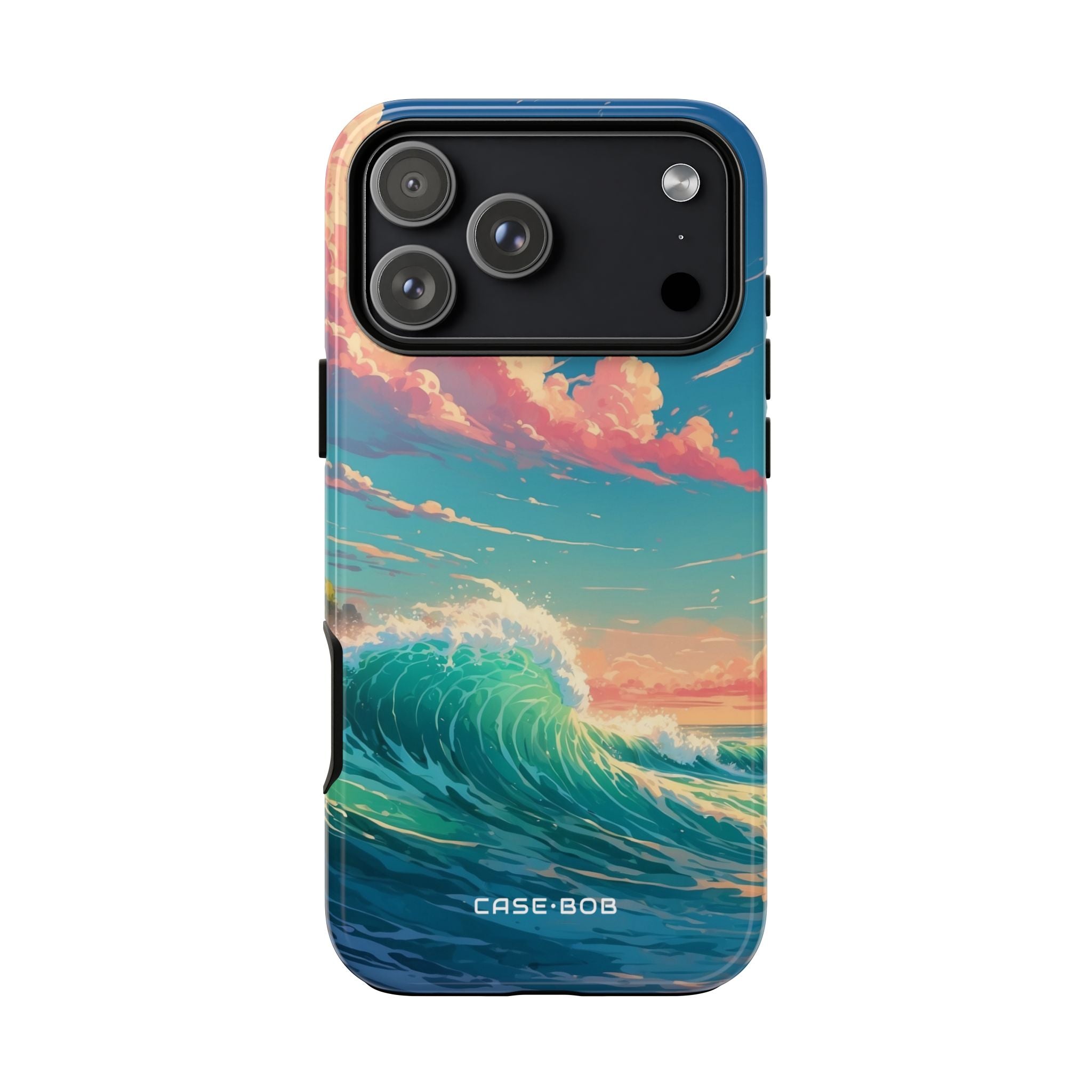 Turquoise Curl iPhone 17 Pro Max Case - Tough - CASE•BOB