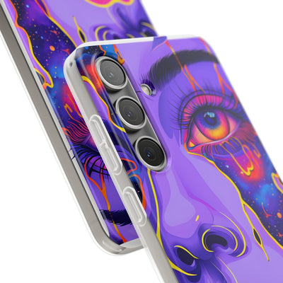 Violet Cosmic Gaze · Soft Custodia per Samsung