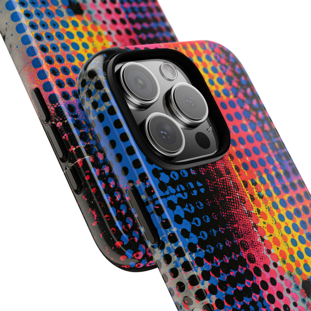 Chromatic Halftone Grid · Tough Phone Case for iPhone · Blue