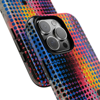 Chromatic Halftone Grid · Tough Phone Case for iPhone · Blue
