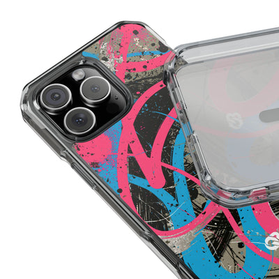 Cyber Splatter Flow · Clear Impact Magnetic Phone Case for iPhone · Pink