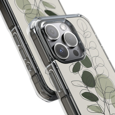Green Impact MagSafe Phone Case for iPhone - Muted Eucalyptus Sketch