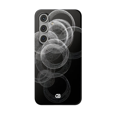 Black Lite Phone Case for Samsung - Kinetic Wireframe Orbit