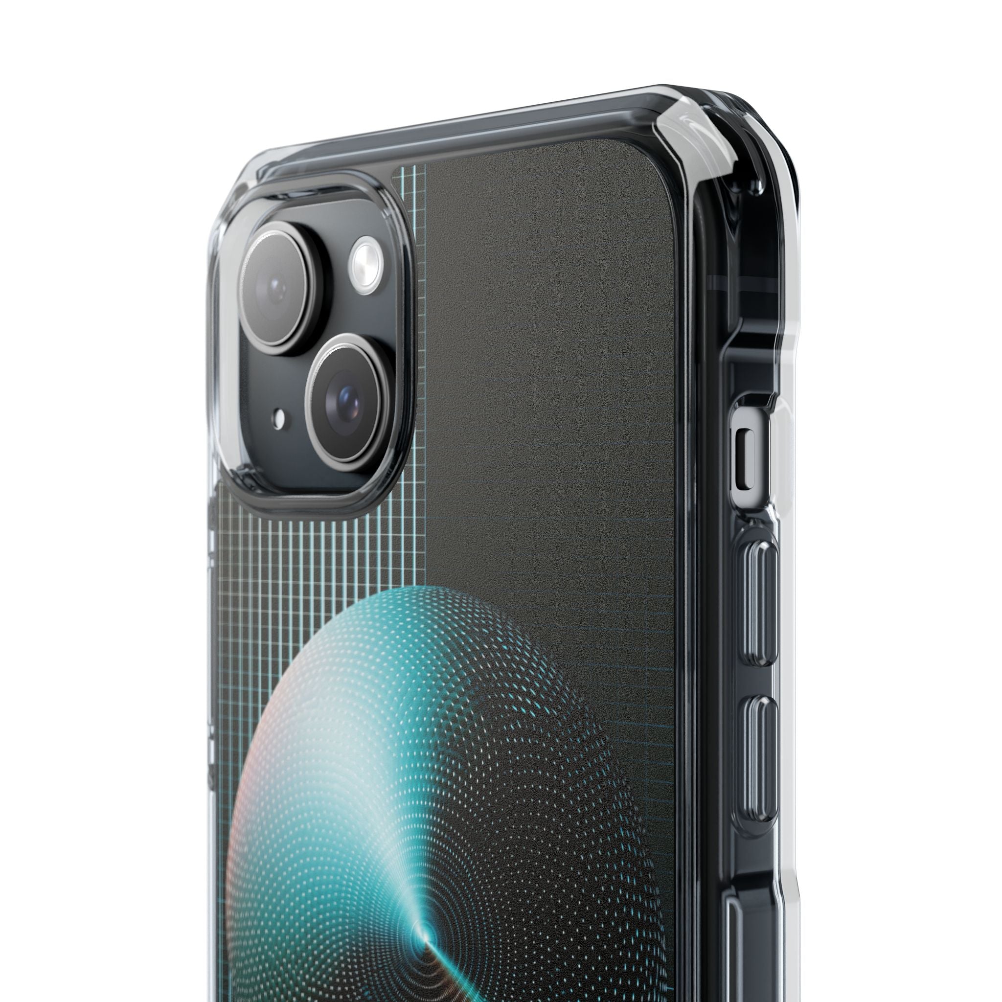 Blue Impact MagSafe Phone Case for iPhone - Cyan Vector Sphere