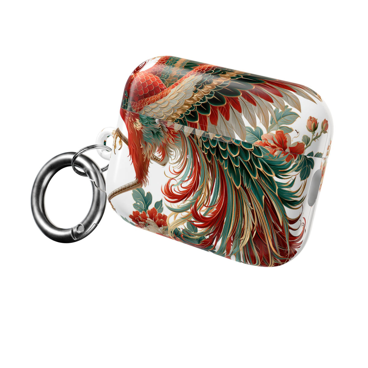 Vermilion Imperial Phoenix · Hard Case for AirPods & AirPods Pro · Red