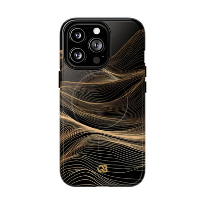 Golden Horizon Contours · Tough 2.0 Magnetic Phone Case for iPhone · Black