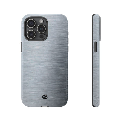 Silver Tough Phone Case for iPhone - Satin Chrome Grain