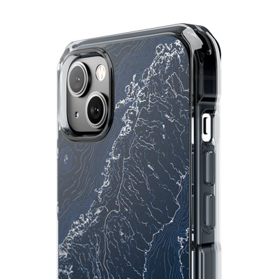 Nordic Contour Chart · Clear Impact Magnetic Phone Case for iPhone · Blue