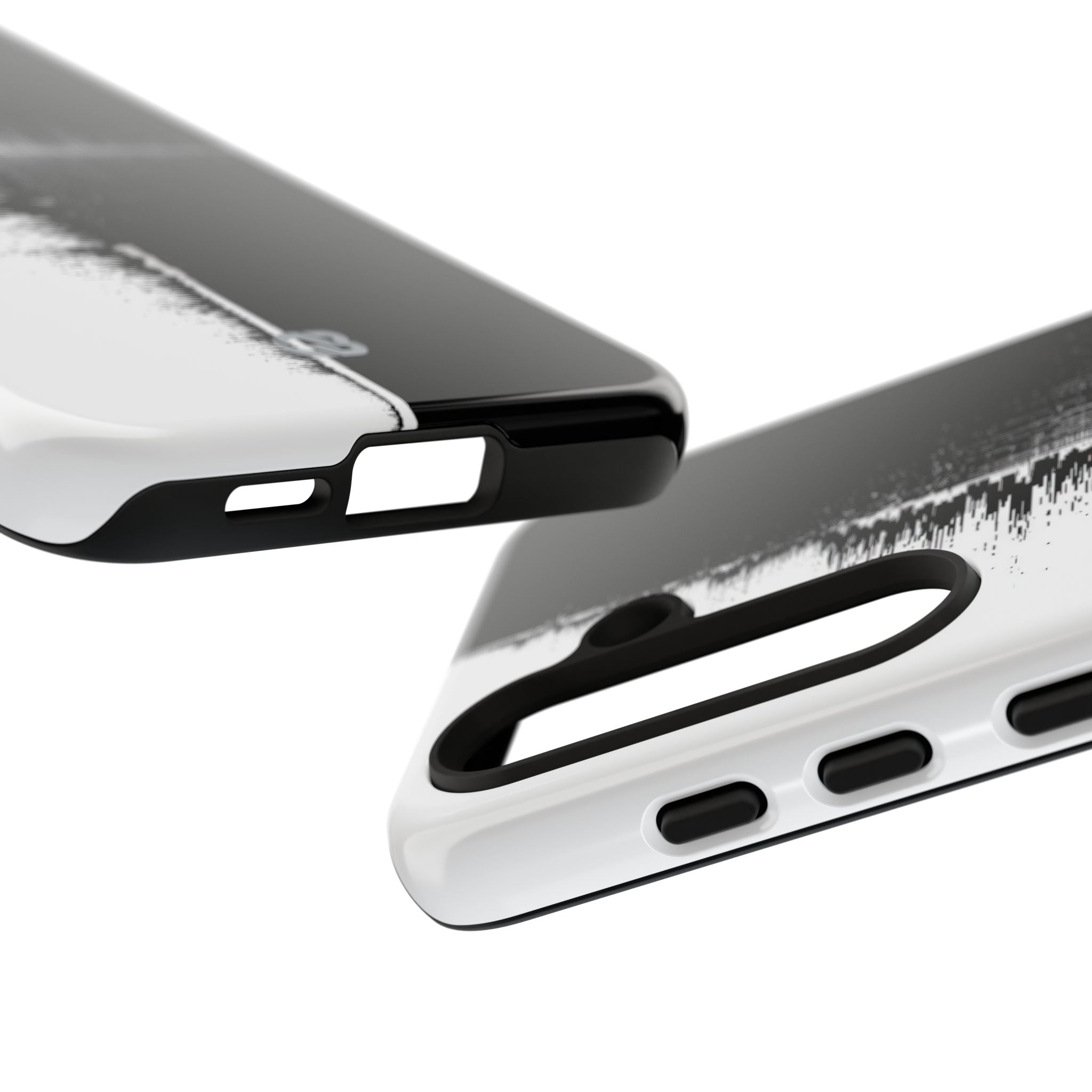 Black Tough Phone Case for Samsung - Static Signal Split