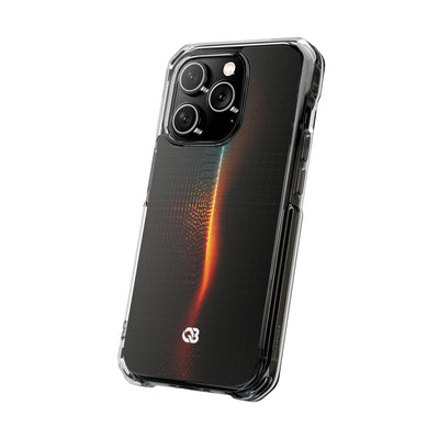 Luminous Refraction Grid · Clear Impact Magnetic Phone Case for iPhone · Black