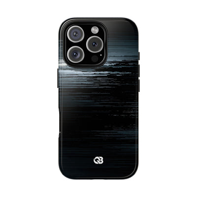 Black Tough Phone Case for iPhone - Frozen Signal Glitch