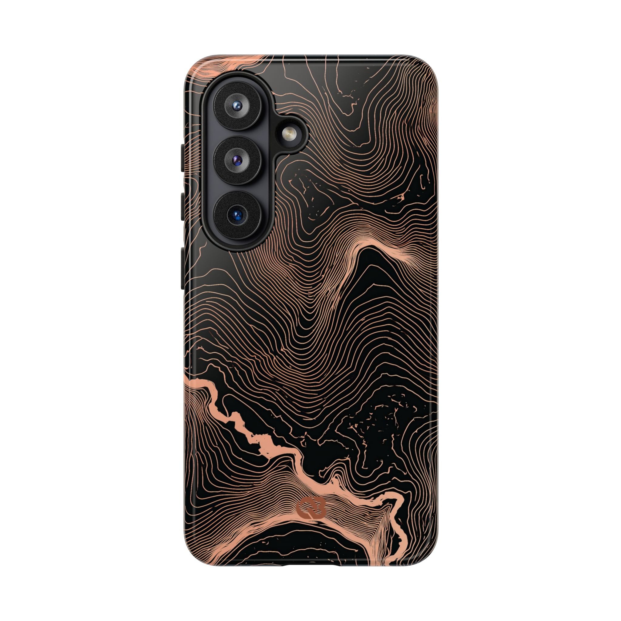 Orange Tough Phone Case for Samsung - Salmon Ridge Topo