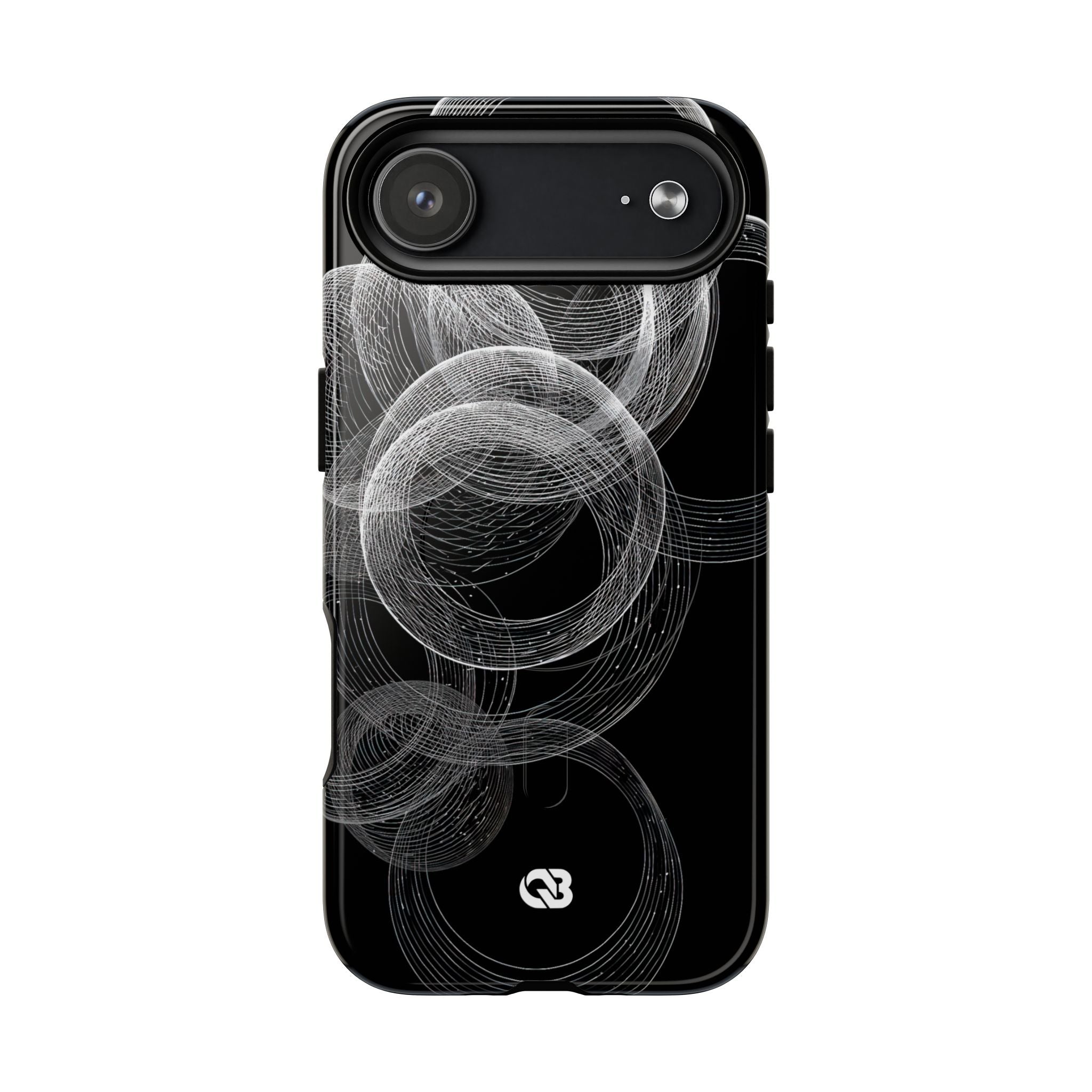 Black Tough 2.0 Magsafe Phone Case for iPhone - Kinetic Wireframe Orbit
