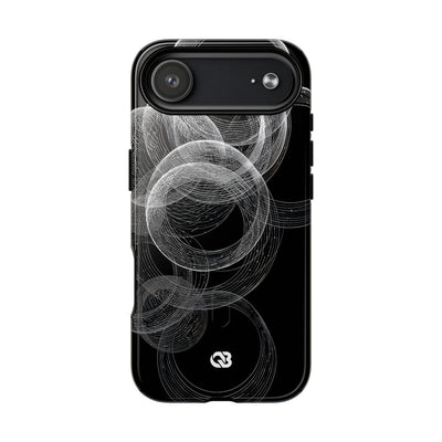 Black Tough 2.0 Magsafe Phone Case for iPhone - Kinetic Wireframe Orbit