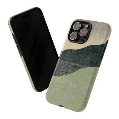 Green Tough Phone Case for iPhone - Moss Ridge Grain