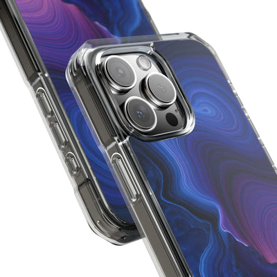 Radiant Strata · Clear Impact Magnetic Phone Case for iPhone · Blue
