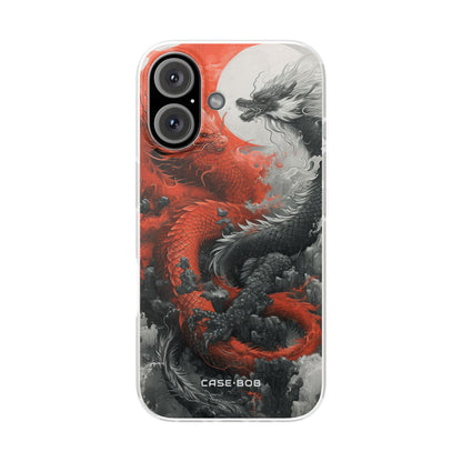 Twin Dragons Crimson iPhone 16 Case - Soft
