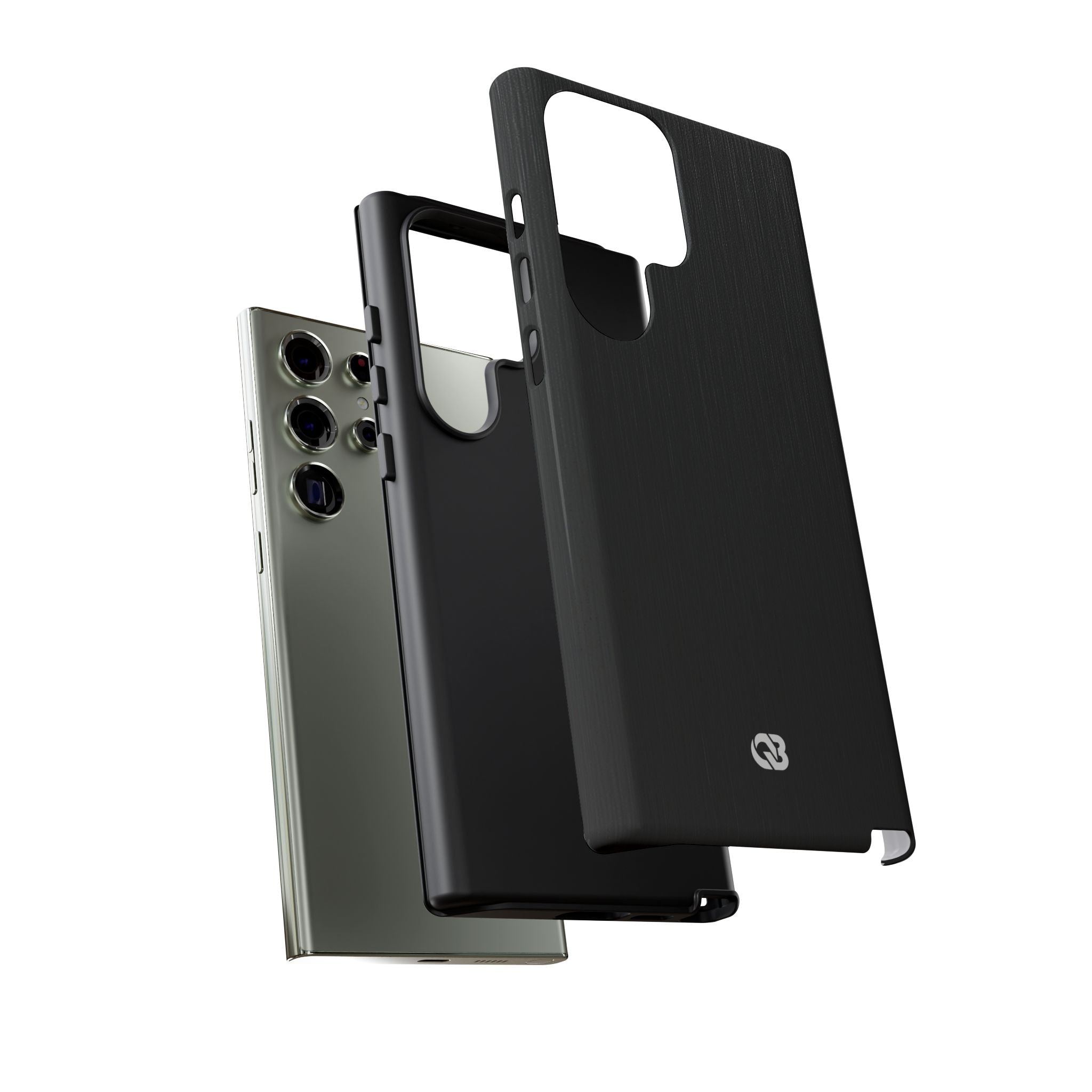 Black Tough Phone Case for Samsung - Brushed Obsidian Slate