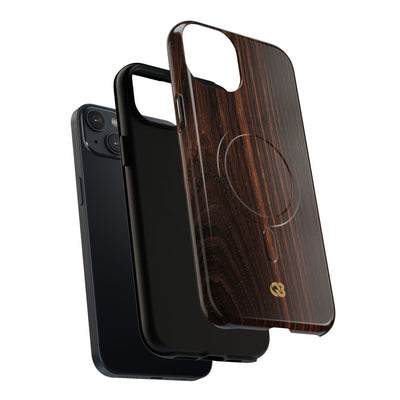 Brown Tough 2.0 Magsafe Phone Case for iPhone - Burnished Mahogany Grain