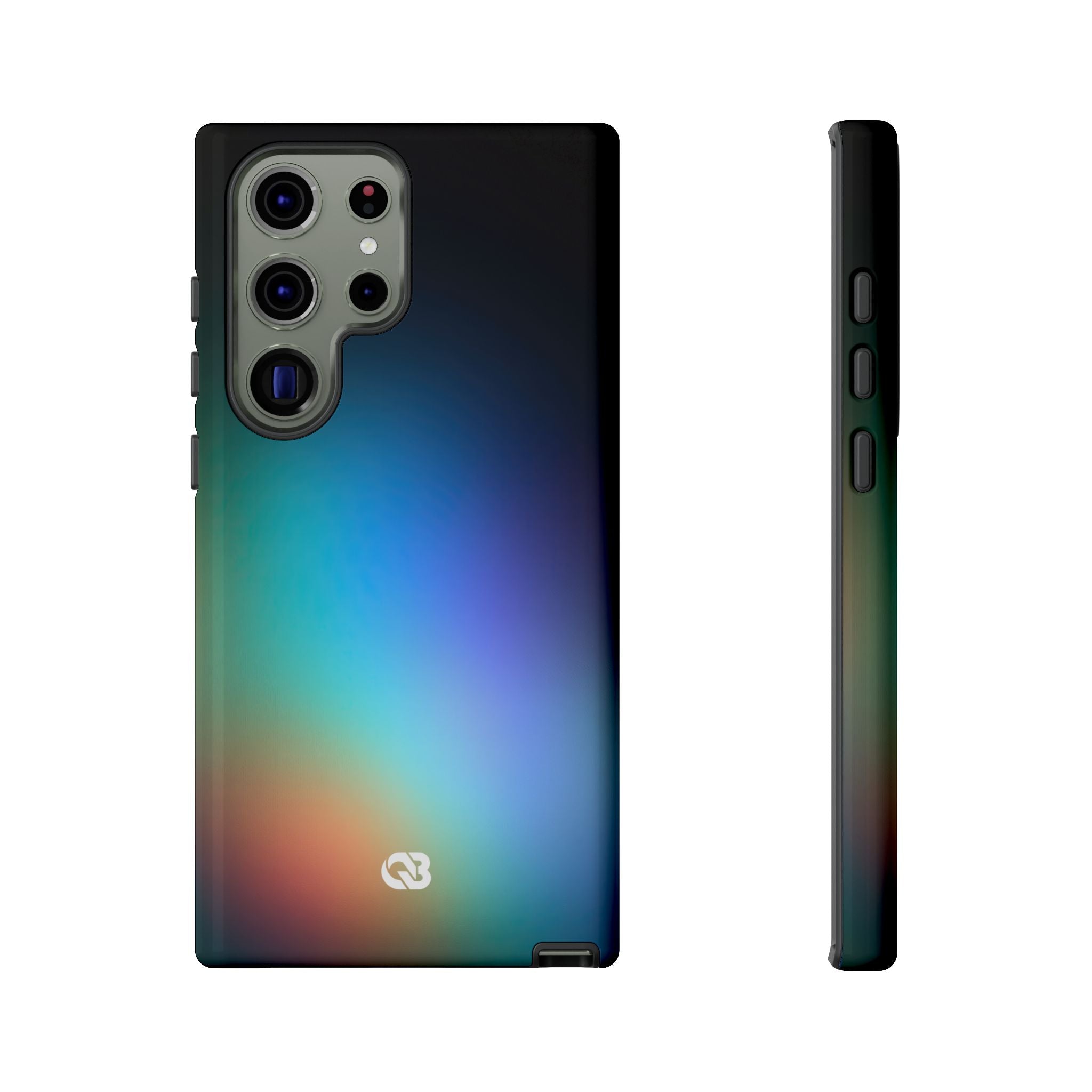 Black Tough Phone Case for Samsung - Electric Prism Grain