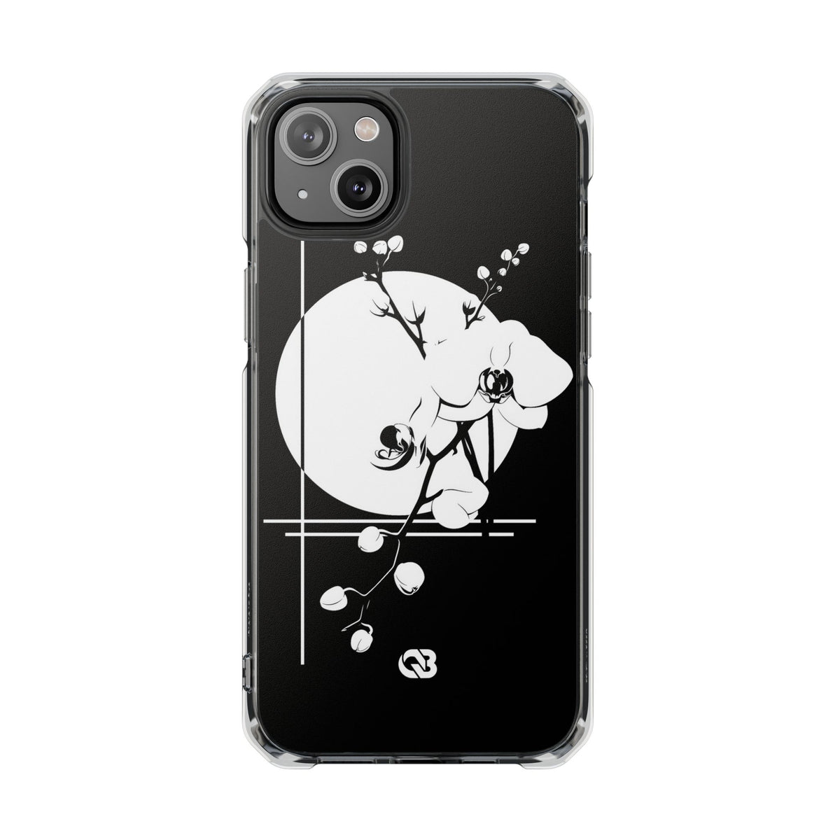 Nocturne Orchid Bloom · Clear Impact Magnetic Phone Case for iPhone ·  Black