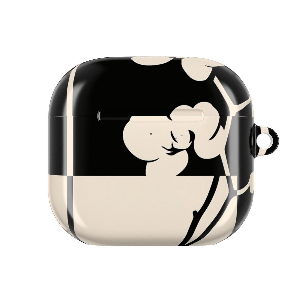 Geometric Orchid Bloom · Hard Case for AirPods & AirPods Pro · Black