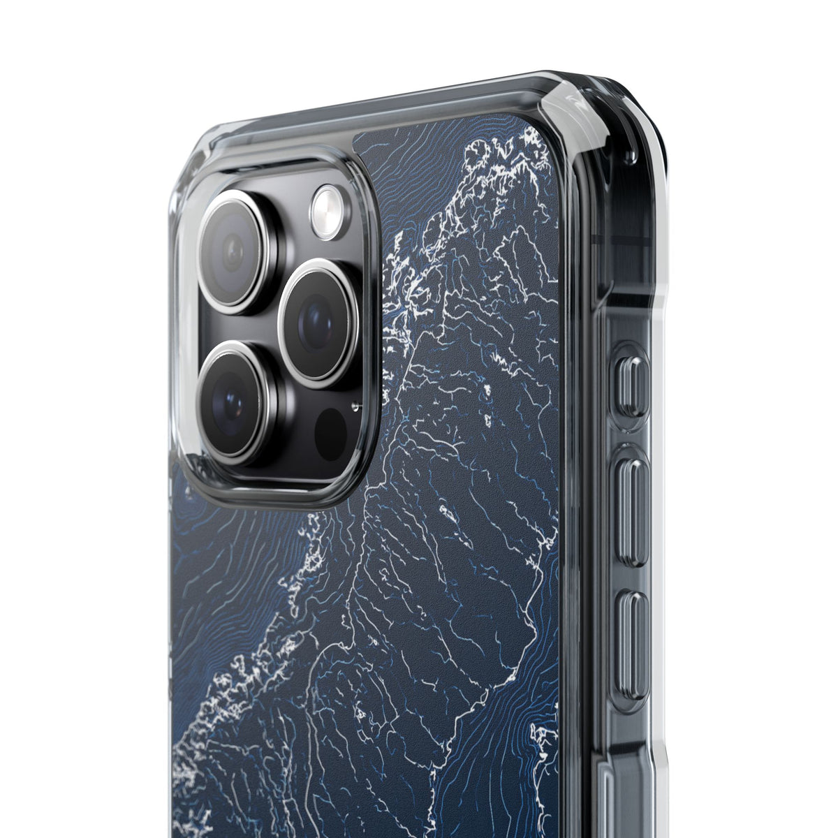 Nordic Contour Chart · Clear Impact Magnetic Phone Case for iPhone · Blue