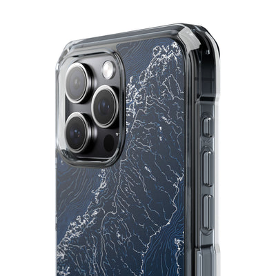 Nordic Contour Chart · Clear Impact Magnetic Phone Case for iPhone · Blue