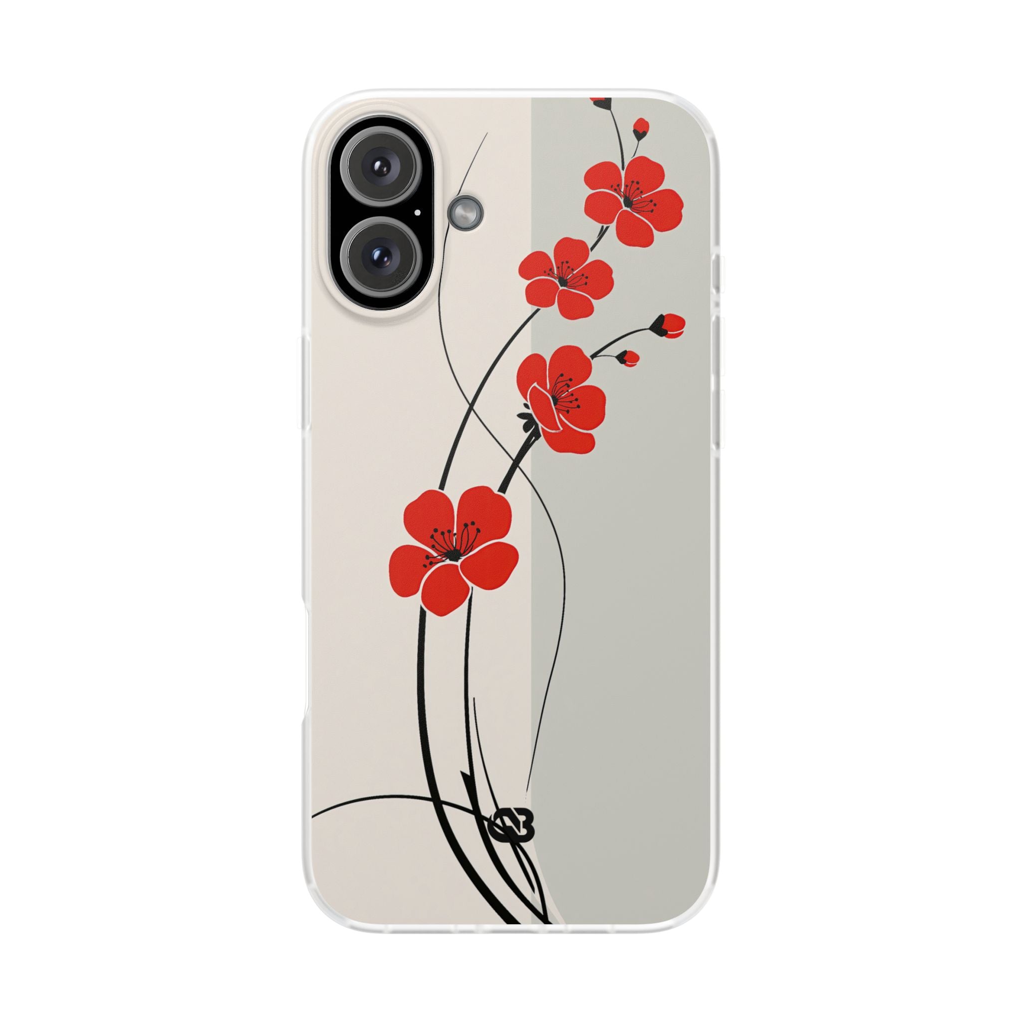 Beige Lite Phone Case for iPhone - Scarlet Ink Petals