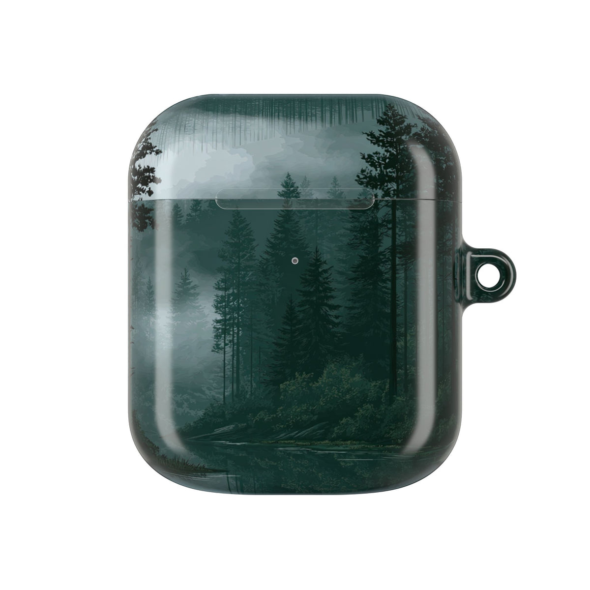 Misty Pine Reflections · Hard Case for AirPods & AirPods Pro · Green