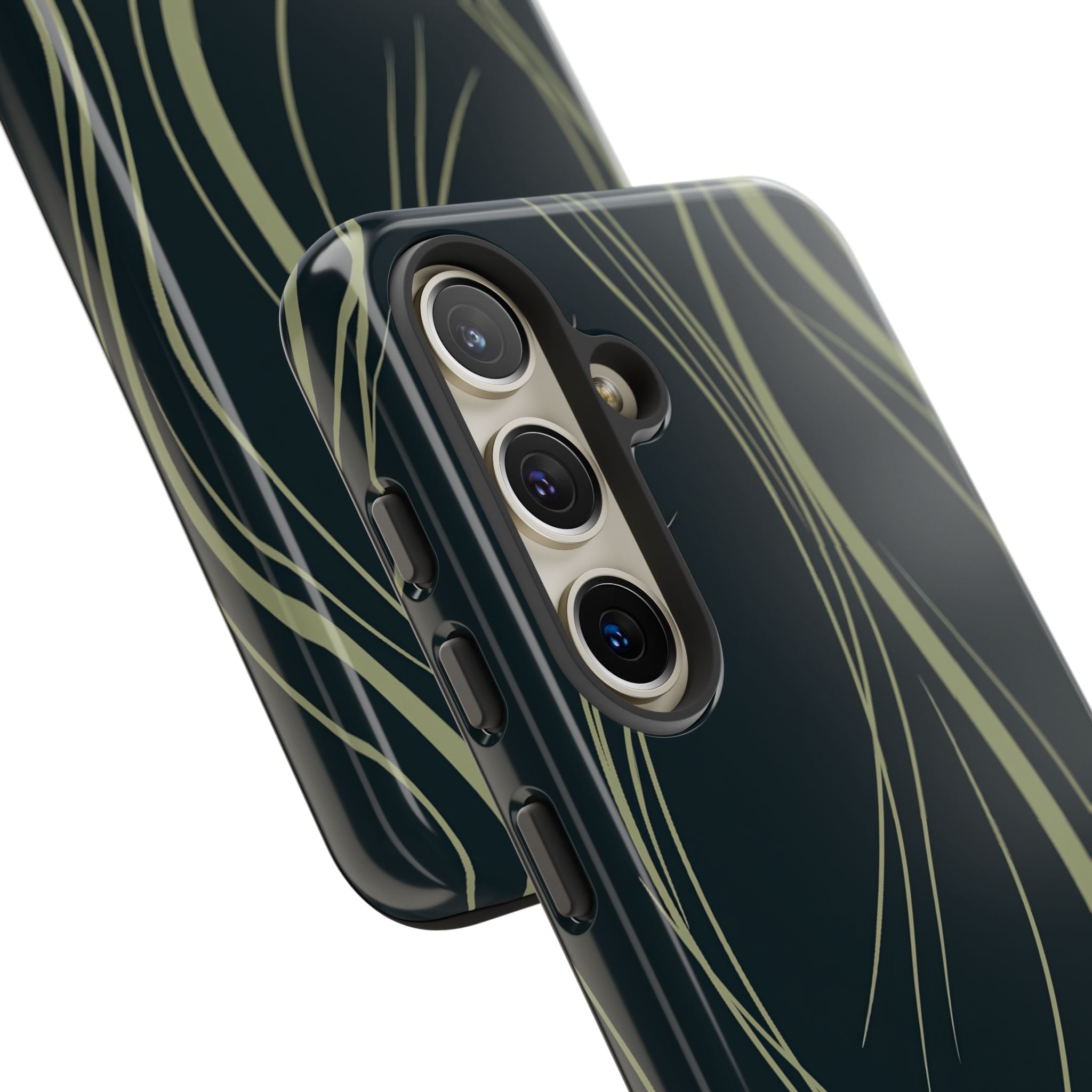 Green Tough Phone Case for Samsung - Obsidian Sage Flow