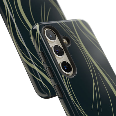 Green Tough Phone Case for Samsung - Obsidian Sage Flow