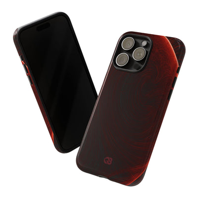 Red Tough Phone Case for iPhone - Crimson Flare Flux