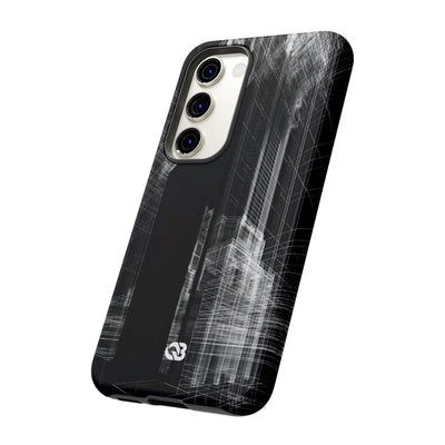 Black Tough Phone Case for Samsung - Ghost Urban Wireframe
