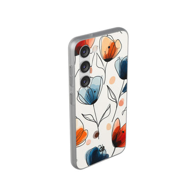 Ink Watercolor Tulips · Soft Custodia per Samsung
