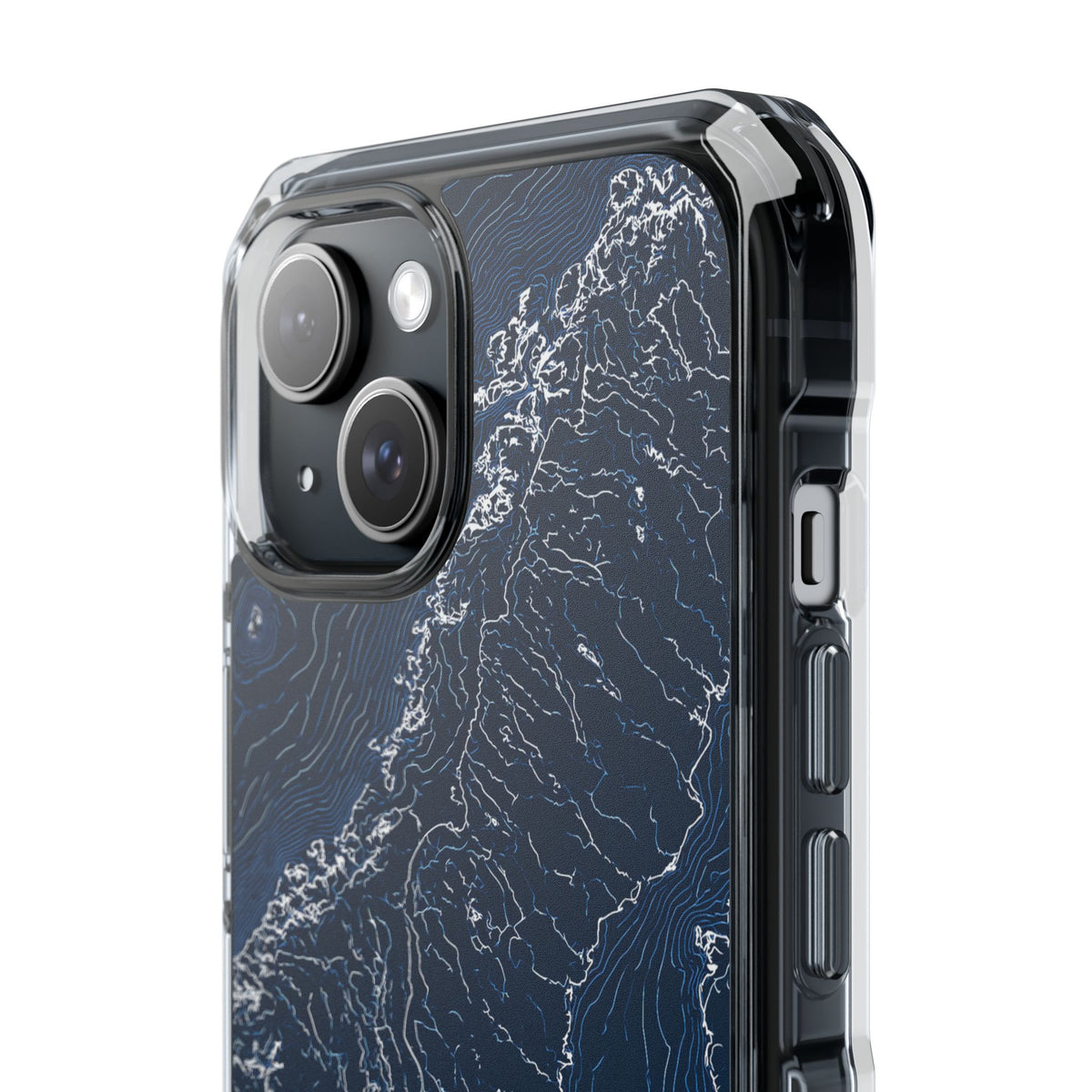 Nordic Contour Chart · Clear Impact Magnetic Phone Case for iPhone · Blue