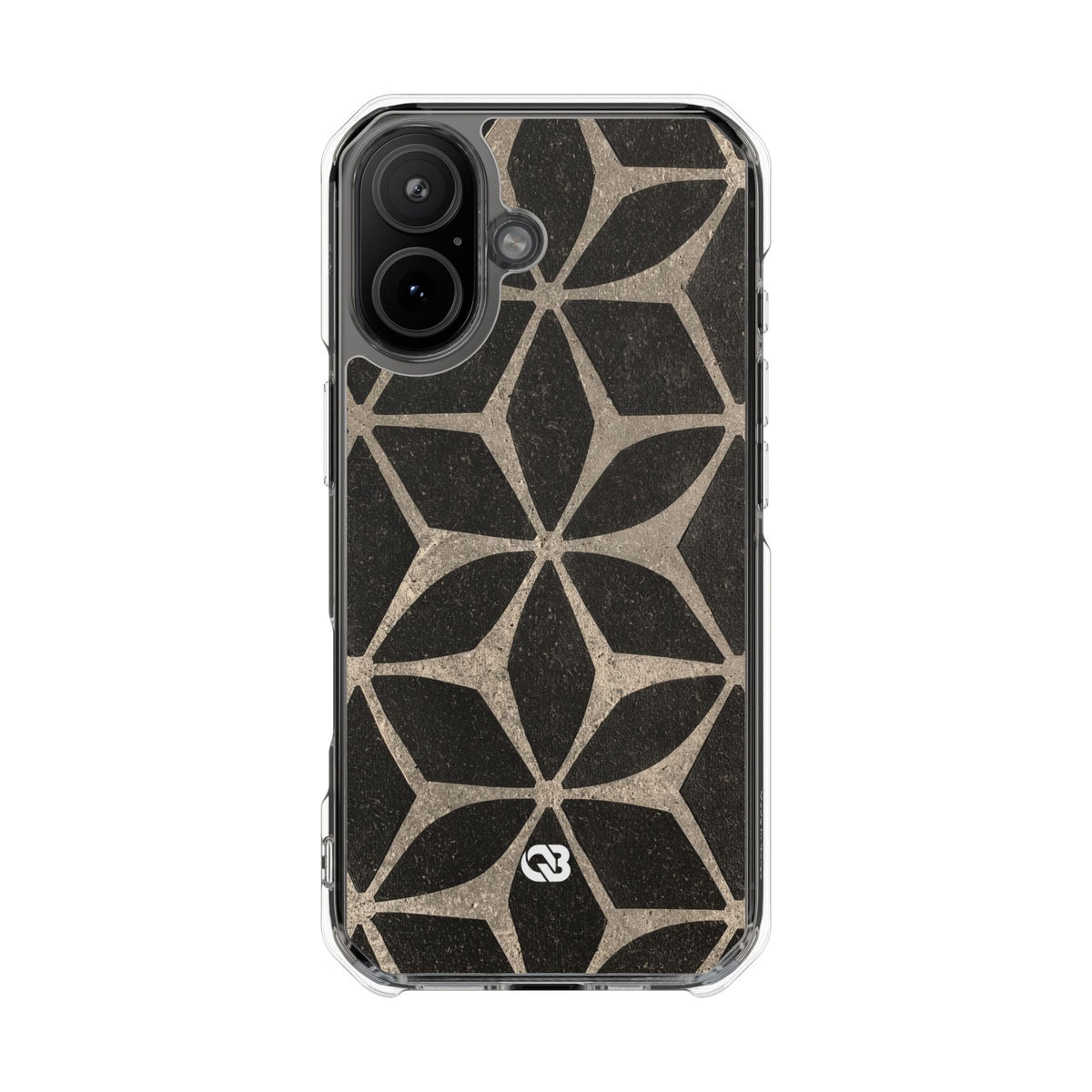 Concrete Mosaic Star · Clear Impact Magnetic Phone Case for iPhone · Black