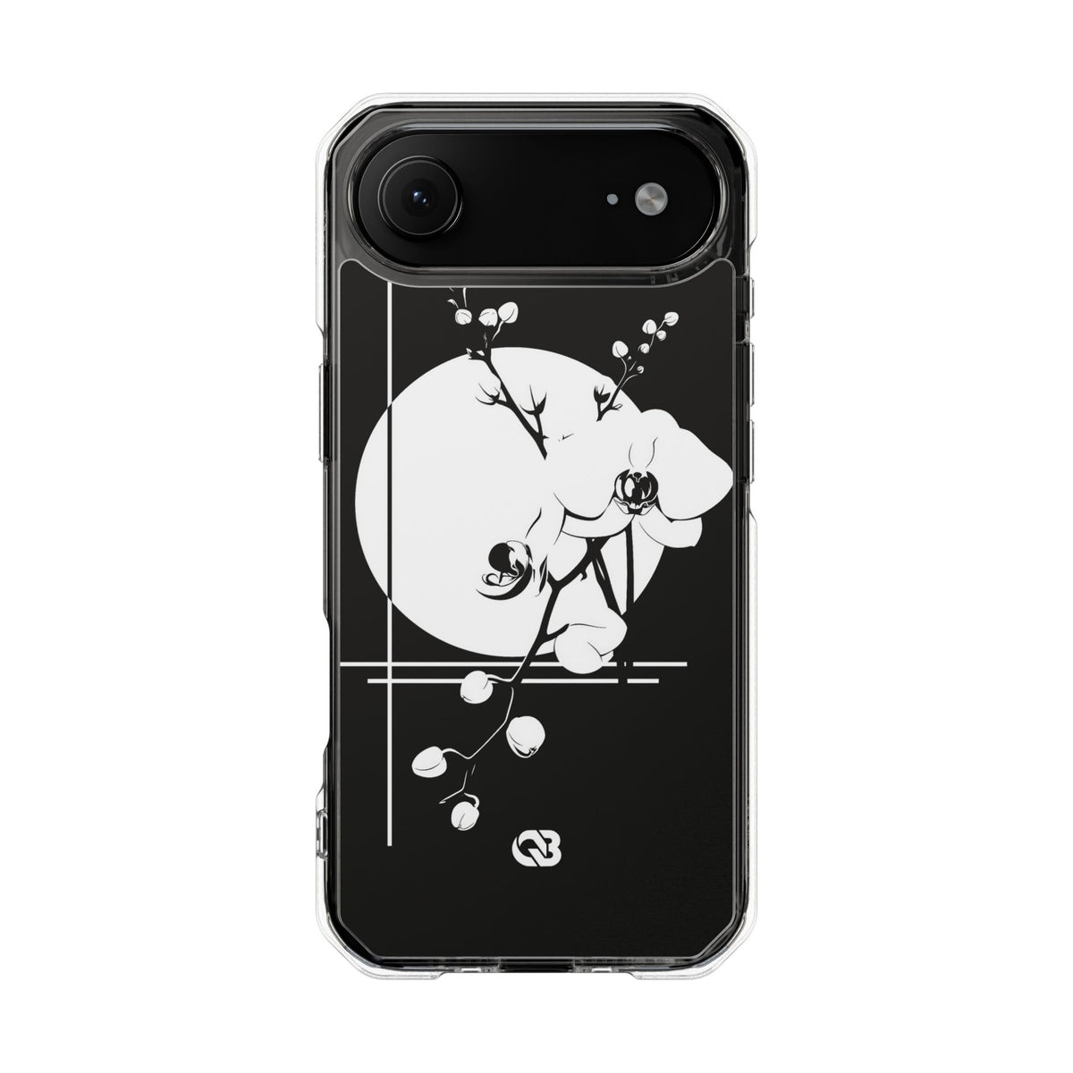 Nocturne Orchid Bloom · Clear Impact Magnetic Phone Case for iPhone ·  Black