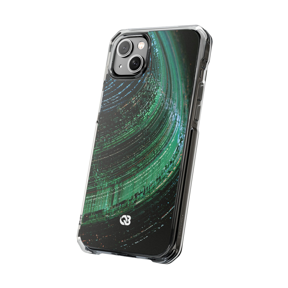 Orbital Data Stream · Clear Impact Magnetic Phone Case for iPhone · Green