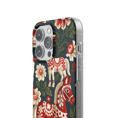Nordic Dala Meadow · Lite Phone Case for iPhone ·  Red