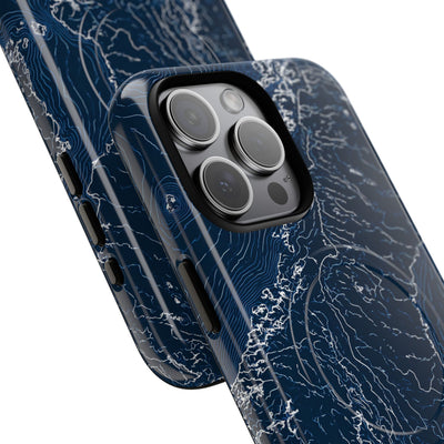 Nordic Contour Chart · Tough 2.0 Magnetic Phone Case for iPhone · Blue