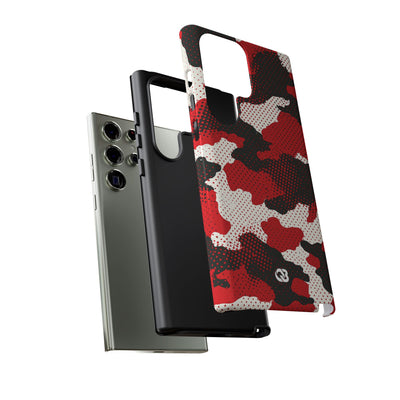 Crimson Halftone Camo · Tough Phone Case for Samsung · Red